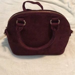 Burgundy suede crossbody